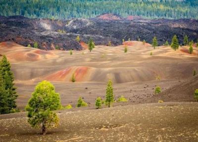 با تپه های شنی رنگین در پارک ملی آتشفشانی لاسن آشنا شوید