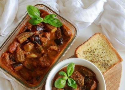 طرز تهیه خورشت بادمجان با بامیه به روش اصلی